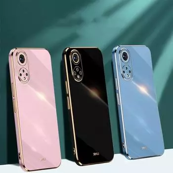 Роскошный силиконовый чехол с золотой рамкой для Huawei P50 P40 P30 P Smart Honor 60 50 X30i X20 SE 30 20 Pro Lite Nova 5T 7 8, защитный мягкий чехол Honor 9X