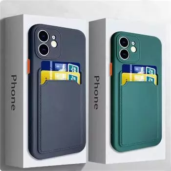 Роскошный силиконовый держатель для карт, чехол-кошелек для iPhone 15 14 13 12 11 Pro Max Plus, противоударный чехол для телефона, чехол для слота для карт, аксессуары iPhone 16 Pro Max белый