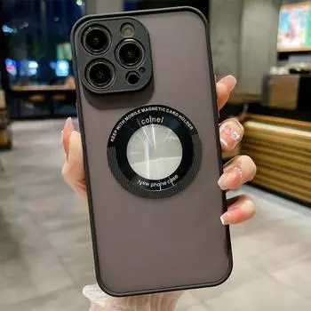 Роскошный силиконовый матовый чехол Magsafe с беспроводной зарядкой для Iphone 11 12 13 14 Pro Max Plus с логотипом, магнитный прозрачный чехол for iphone14Plus(6.7 ) красный