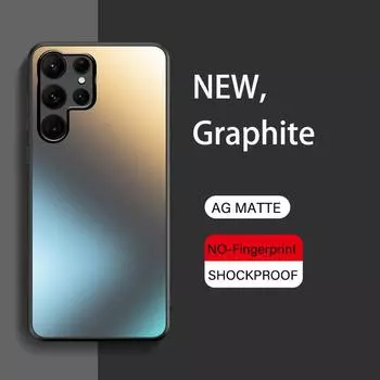 Роскошный силиконовый матовый стеклянный чехол AG для Samsung Galaxy S24 S23 S22 Ultra S24 Plus, матовый защитный чехол для объектива камеры S22 фиолетовый