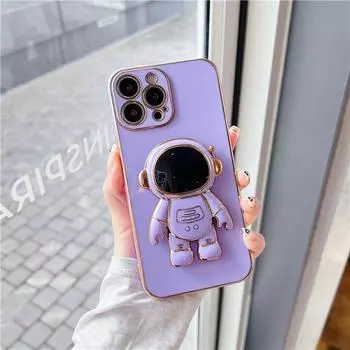 Роскошный складной чехол для телефона с подставкой и астронавтом для iPhone 11 12 Mini 13 14 15 Pro Max X XR XS, покрытие-бампер на 7 8 Plus, чехол-держатель For iPhone 14