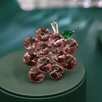 Роскошный сладкий хрустальный виноград зеленый брошь женский легкий роскошный элегантный корсажный костюм пальто высокого класса праздничный подарок