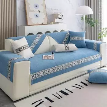 Роскошный современный высококачественный тисненый чехол для подушки Four Seasons Universal с противоскользящим покрытием из кожи, подушка для дивана из шенилла, легкая 70x70cm