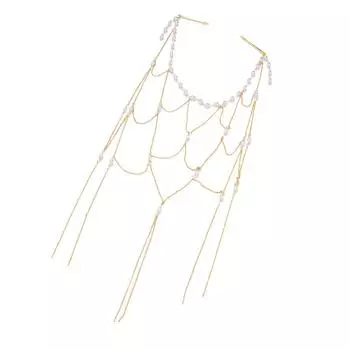 Роскошный сплавной аксессуар для волос с изысканным дизайном кистей из жемчуга для невест и любителей моды золотой