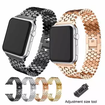 Роскошный стальной ремешок-браслет для Apple Watch, ремешок 44 мм, 40 мм, 42 мм, 38 мм, 41 мм, 45 мм для iwatch IWatch Ultra 49 мм 8 7 6 SE 5 4 3, металлический ремешок для часов на запястье