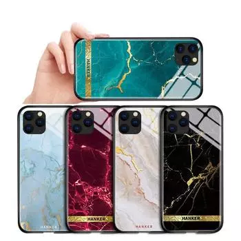 Роскошный стеклянный чехол для телефона iPhone Samsung Galaxy Infinix ТПУ с мягким краем, модный противоударный чехол с мраморным узором iPhone 11 Pro Max