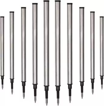 Роскошный стержень для шариковой ручки с черными чернилами для заправки 10 сменных стержней для шариковой ручки Металлические стержни со средним кончиком Стержни для ручек с черными чернилами для гладкого письма