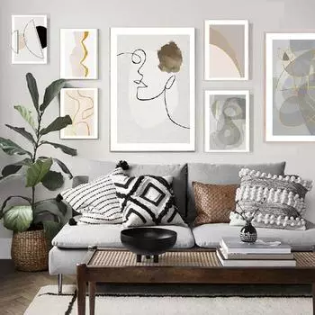 Роскошный стиль, абстрактный современный рисунок линии, графическое искусство, холст, постер, скандинавский принт, живопись, современная настенная картина, домашний декор 21X30cm No Frame