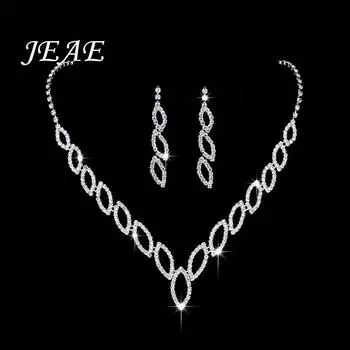 Роскошный свадебный комплект колье-чокера из циркония для женщин, свадебные комплекты ювелирных изделий из циркония, серьги серебряного цвета со стразами и кристаллами