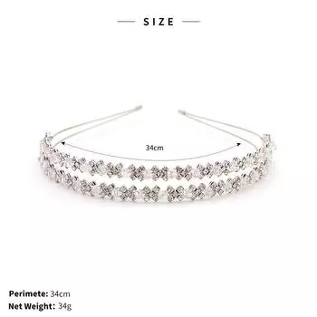 Роскошный свадебный ободок со стразами, простой двухслойный ободок ручной работы с кристаллами, ободок с фотографией