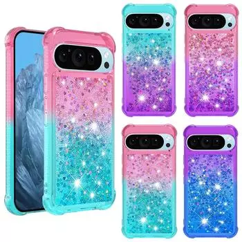 Роскошный сверкающий чехол для телефона со стразами для Google Pixel 9 8 Pro 8A 7A Floating Quicksand Waterfall с полной защитой, мягкий чехол, аксессуар Google Pixel 9