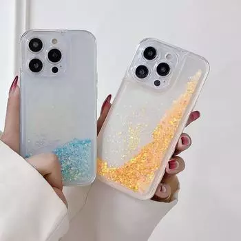 Роскошный светящийся блестящий чехол для телефона Quicksand для iPhone Liquid Sand Прозрачная мягкая задняя крышка for iphone 11 оранжевый