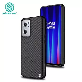 Роскошный текстурированный чехол Nillkin для телефона OnePlus Nord CE 2 5G, чехол с защитой от отпечатков пальцев, нейлоновое волокно, Нескользящая противоударная задняя крышка OnePlus Nord CE 2 5G чёрный