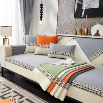 Роскошный тканевый чехол для дивана, нескользящий угловой диван, водонепроницаемый четырехсезонный универсальный моющийся диван для гостиной, полотенце 70x70cm 1pcs