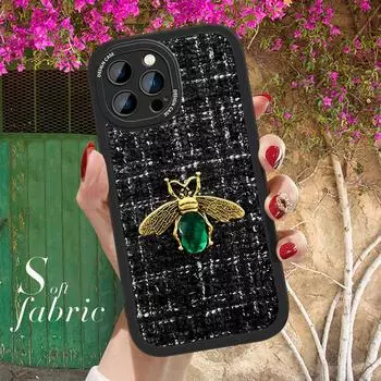 Роскошный тканевый задний чехол с изображением пчелы для Infinix VIVO OPPO Reno Realme Huawei Nova Honor, мягкий чехол для смартфона Huawei Mate 20