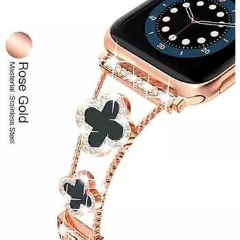 Роскошный тонкий блестящий ремешок для Apple Watch с металлическими бриллиантами Ultra 2, 49 мм, 40 мм, 42 мм, 44 мм, 45 мм, 41 мм, браслет Iwatch Se Series 8/7/6/5/4/3 для женщин, блестящий 42mm 44mm 45mm 49mm ярко-розовый/золотой