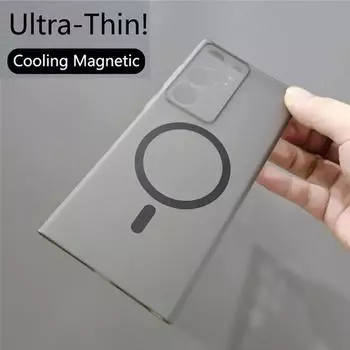 Роскошный тонкий матовый беспроводной зарядный чехол Magsafe Magnetic Case для Samsung Galaxy S25 S24 S23 S22 Ultra Plus полупрозрачный чехол для телефона For Samsung S23 Ultra белый