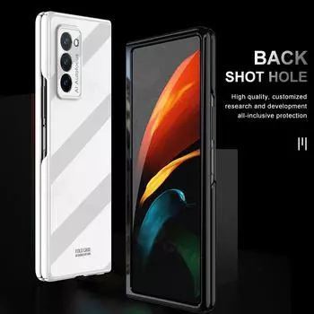 Роскошный УФ-яркий складной чехол для Samsung Galaxy Z Fold 2, противоударный чехол с полной защитой, жесткий чехол для Samsung Galaxy Z Fold 2 Only case белый