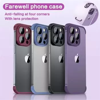 Роскошный угловой чехол из ТПУ для телефона Iphone 14 Plus 12 13 Pro Max, стекло с полным объективом, противоударный противоударный чехол для телефона для Iphone 13 iPhone 14 Pro Max чёрный