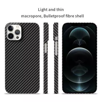 Роскошный ультратонкий чехол для телефона с рисунком из углеродного волокна, подходящий для iPhone 16, 15, 14, 13, 12 Pro Max Plus, амортизирующий и легкий задний чехол For iPhone 15 чёрный