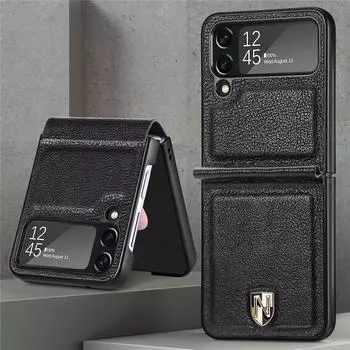 Роскошный ультратонкий чехол из натуральной кожи для Samsung Galaxy Z Flip 4 5G, защитный чехол для камеры, противоударный чехол для телефона, чехол Fundas for Galaxy Z Flip4(6.7 )
