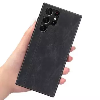 Роскошный ультратонкий кожаный чехол для Samsung Galaxy S22 Ultra S20 Fe S21 Plus 5g S 22 S22ultra A33 A53 A32 A12 A52s A72 for Galaxy S22 чёрный