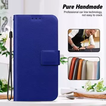 Роскошный ультратонкий кожаный чехол для Samsung Galaxy S25 Plus S24 S23 Ultra, магнитный флип-чехол для Galaxy A16 A06 A55 M35 M55, чехол-кошелек для телефона Samsung Galaxy M32 4G IN чёрный