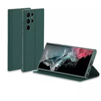 Роскошный ультратонкий кожаный чехол-кронштейн для Samsung Galaxy S22 S23 Ultra 5G, защитный чехол для камеры, противоударный чехол для телефона For S22Ultra 6.8inch