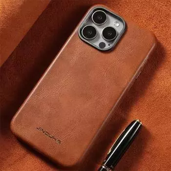 Роскошный ультратонкий кожаный чехол Magsafe для iPhone 16 15 14 13 12 11 Pro Max Plus противоударный бампер деловой чехол iPhone 16 Pro Max чёрный