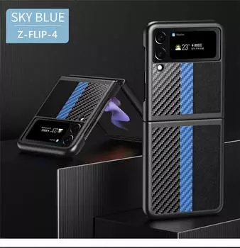 Роскошный ультратонкий кожаный защитный чехол из углеродного волокна для Samsung Galaxy Z Flip 4 5G, противоударный чехол для телефона, чехлы For Z Flip 4 5G