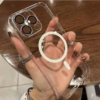 Роскошный ультратонкий магнитный чехол для Magsafe с беспроводной зарядкой для iPhone 15 14 Plus 13 12 11 Pro Max, жесткий прозрачный противоударный чехол For iPhone 11Pro