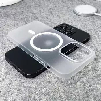 Роскошный ультратонкий матовый магнитный беспроводной зарядный прозрачный чехол для iPhone 16 15 14 Plus 13 16 Pro Max Magsafe ударопрочный жесткий защитный чехол для ПК For iPhone 11 чистый