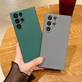 Роскошный ультратонкий матовый мягкий силиконовый чехол для телефона Samsung Galaxy S24 S23 FE S22 Ultra A14 S20 Plus S20 Ultra A71 A51 A53 A33 5G Galaxy S20 вино красного