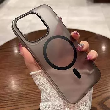 Роскошный ультратонкий матовый прозрачный чехол для iPhone 15 14 13 12 11 Pro Max Plus для Magsafe с беспроводной зарядкой, магнитный прозрачный жесткий чехол For iPhone 15