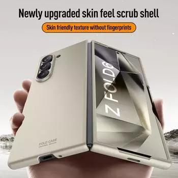 Роскошный ультратонкий матовый складной чехол Samsung Galaxy Fold 6 5 4 3 2 противоударный защитный жесткий чехол для ПК для Samsung Fold5 чехлы For Z Fold 6 чёрный