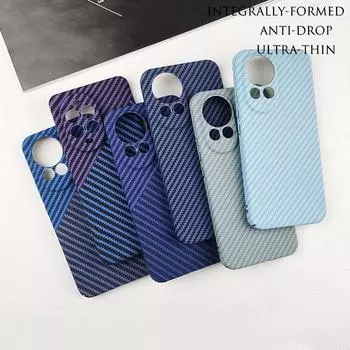Роскошный ультратонкий текстурированный чехол из углеродного волокна для телефона Huawei Nova 9 8 7 Pro, противоударный, с защитой от отпечатков пальцев, жесткий, полностью защитный чехол из ПК Nova 9 чёрный