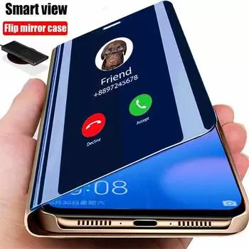 Роскошный умный зеркальный флип-чехол для Samsung Galaxy S22 S20 S21 S8 S9 S10 Ultra Note 8 9 10 20 Plus S7 FE S10e S20FE, чехол