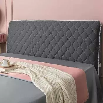 Роскошный утолщенный клетчатый чехол на изголовье кровати, теплый бархат, все включено, чехлы на спинку кровати, мягкая кровать, защита от пыли, утолщенная защита для спины, домашний декор W100 x H70cm