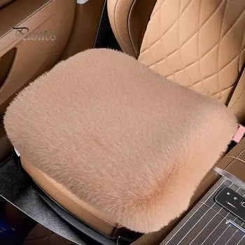 Роскошный утолщенный плюшевый чехол для автомобильного сиденья, дышащий, влагоотводящий, моющийся, не выцветающий, защитный чехол для автомобильного сиденья хаки