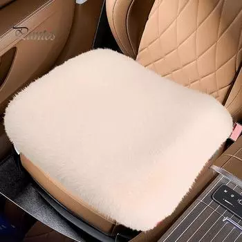 Роскошный утолщенный плюшевый комплект подушек для автомобильных сидений, устойчивый к пятнам, однотонный, моющийся, не выцветающий, передние и задние чехлы для сидений 1pc чёрный