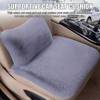 Роскошный утолщенный плюшевый комплект подушек для автомобильного сиденья, моющийся, не выцветающий, мягкий, пушистый, зимние теплые чехлы для передних и задних сидений B