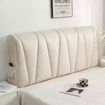 Роскошный утолщенный стеганый чехол для изголовья по системе «все включено», тканевый чехол для изголовья кровати, сплошной цвет, пылезащитный чехол, легко очищаемый чехол для изголовья W47 x H28 (W120xH70cm)