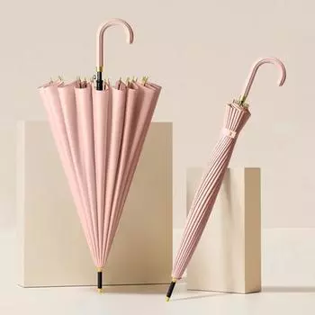 Роскошный ветрозащитный сильный зонт от дождя с 24 костями и длинной ручкой для женщин, полуавтоматический уличный зонт для гольфа, бесплатная доставка