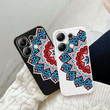 Роскошный винтажный цветочный мягкий силиконовый чехол для Xiaomi Redmi Note 13 Pro 14 Samsung A55 S24 iPhone Huawei Honor Realme Camera Защитный противоударный чехол Samsung Galaxy S9 Plus