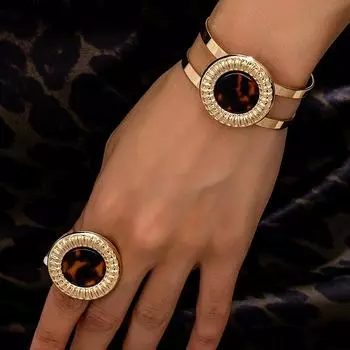 Роскошный винтажный комплект ювелирных изделий для женщин коричневый