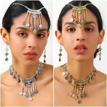 Роскошный винтажный комплект ювелирных изделий для женщин золотой