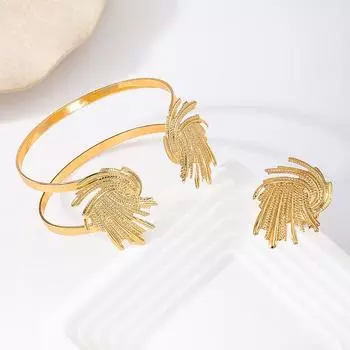 Роскошный винтажный комплект ювелирных изделий для женщин золотой