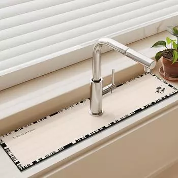 Роскошный впитывающий коврик для смесителя раковины из диотомита, коврик для слива, коврик для стола, нескользящий коврик против плесени для кухонной столешницы, столовой 10x40 cm