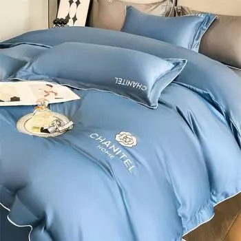 Роскошный вышитый комплект постельного белья из длинноволокнистого хлопка 60-х годов - одеяло и простыня из чистого хлопка 1.2m three-piece bed sheet set