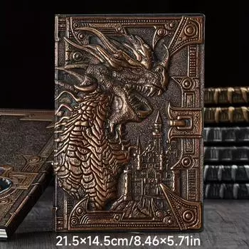 Роскошный высококачественный 3D резной рисунок динозавра на обложке А5 блокнот, школьные принадлежности, дорожный ретро блокнот дневник